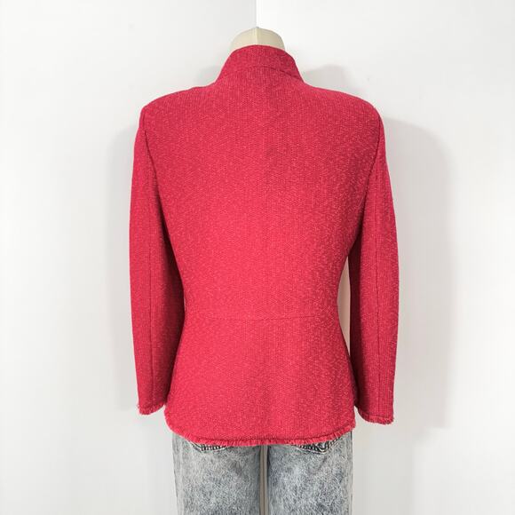 St. John Refined Knit Blazer Jacket in Poppy Size 6 NWT - Picture 7 of 12